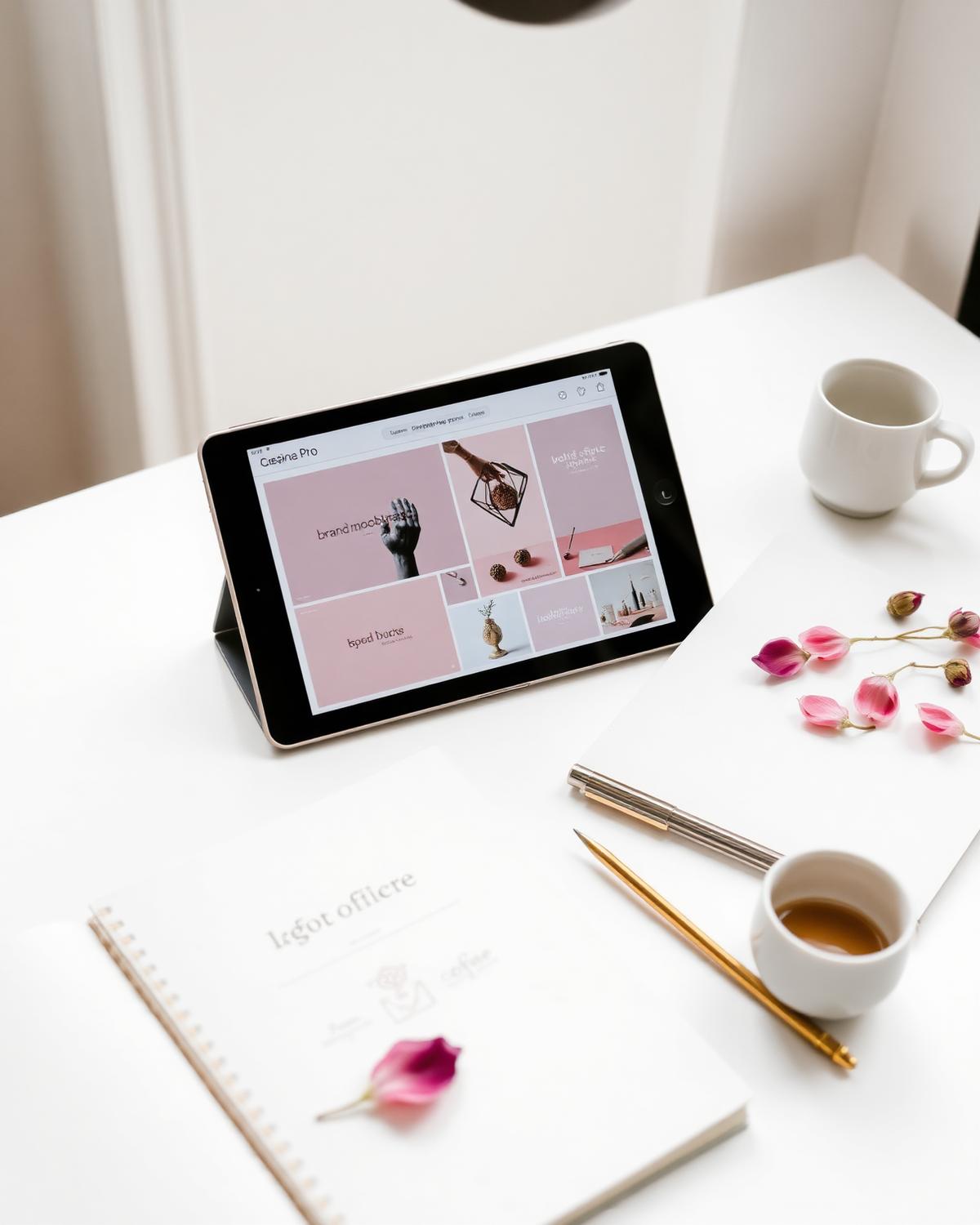 Detalhes do meu processo criativo: iPad, sketchbook e flores